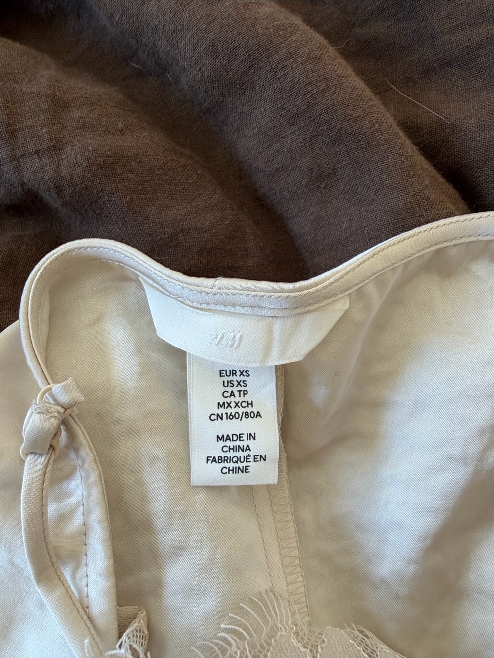 H&M Lace-Trim Slip Dress in Cream - Picture 5 of 5